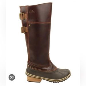 Sorel Womens Slimpback Riding Tall II Boots in Umber/British Tan Sz 11